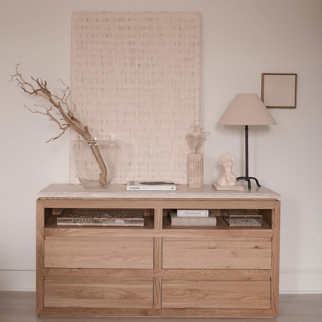 Commode Sofita en marbre - Chêne blanc