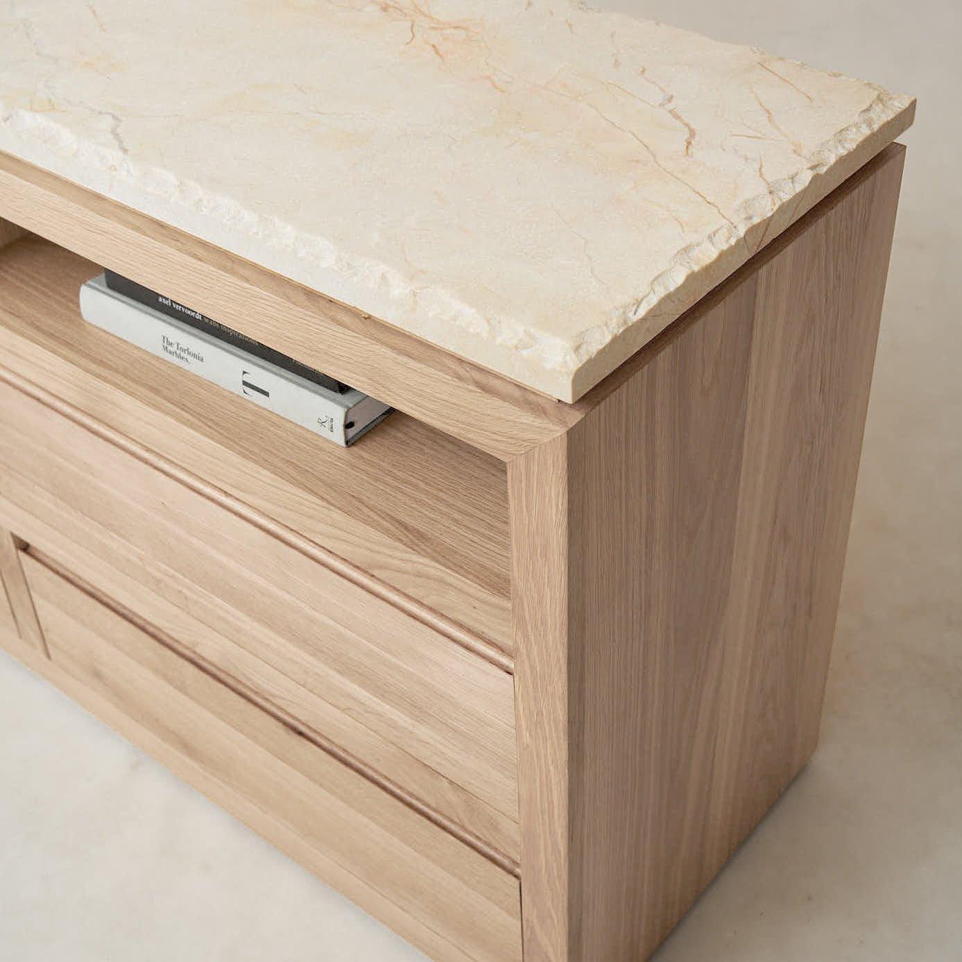 Commode Sofita en marbre - Chêne blanc