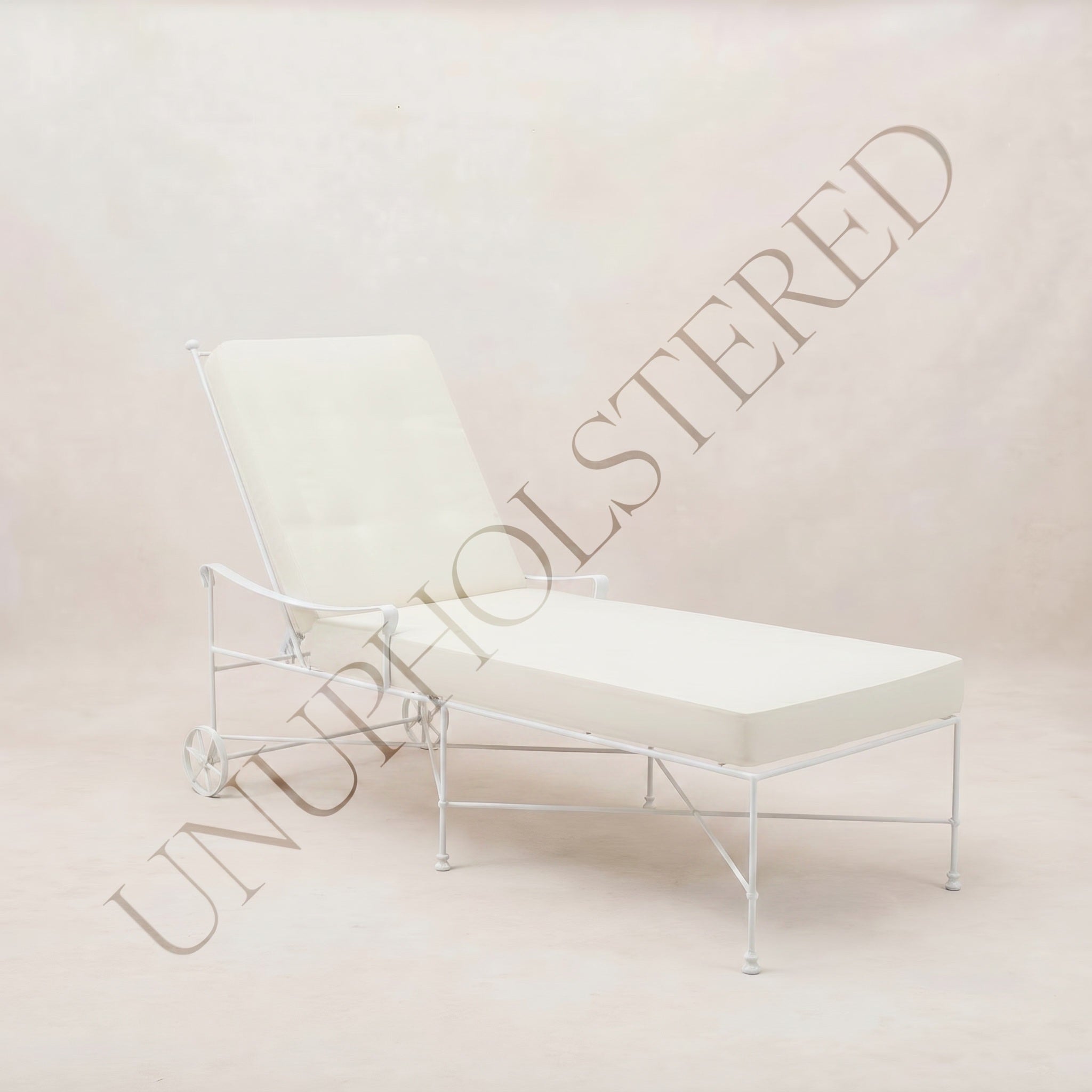 Chaise longue d'extérieur Provence - Cadre blanc